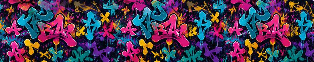 AI vzor farebné graffiti v neonových farbách