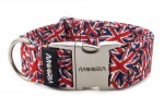 Obojok Union Jack  s kovovou sponou