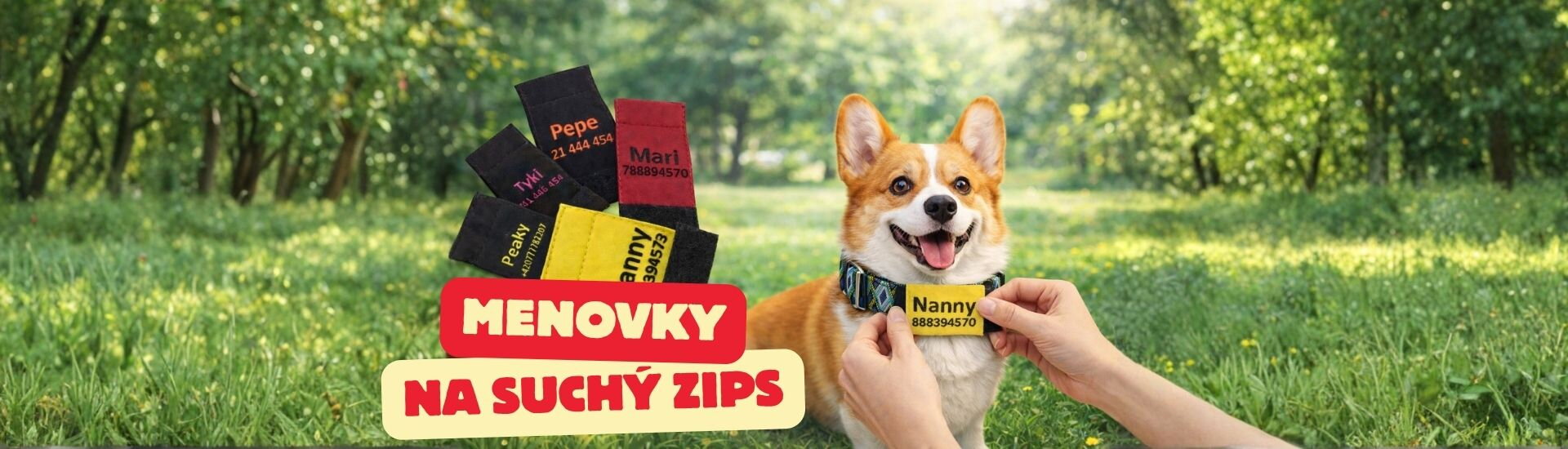 Menovka na suchý zips