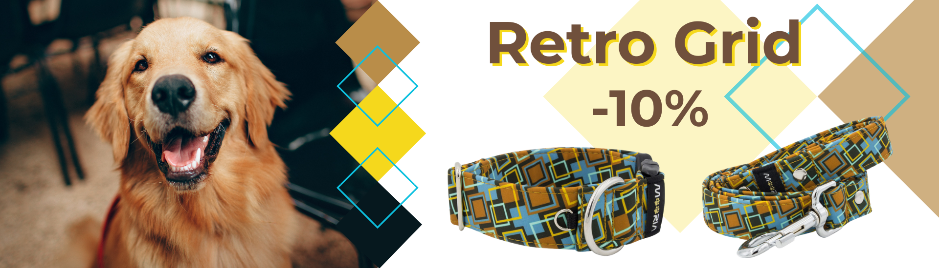 Obojok Retro Grid