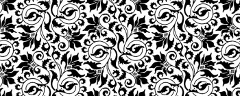 Abstract Flower Black